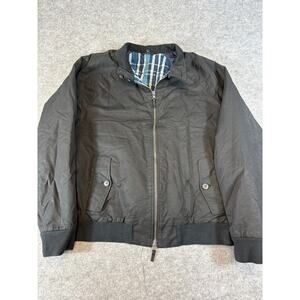 Bonobos Primaloft Bomber Jacket Mens Large Black Moto Full Zip Plaid Quilt Lined